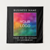 Party Event Seminar Business Company Logo Schwarz Wandteppich (Vorderseite)