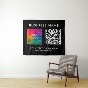 Party Event Seminar Logo Text QR Code Hintergrund Wandteppich