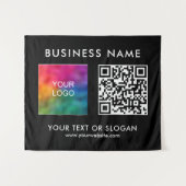 Party Event Seminar Logo Text QR Code Hintergrund Wandteppich (Vorderseite (Horizontal))