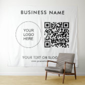Party Event Seminar Logo Text QR Code Hintergrund Wandteppich (Beispiel (Horizontal))