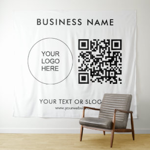 Party Event Seminar Logo Text QR Code Hintergrund Wandteppich