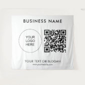 Party Event Seminar Logo Text QR Code Hintergrund Wandteppich (Vorderseite (Horizontal))