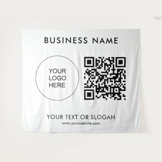 Party Event Seminar Logo Text QR Code Hintergrund Wandteppich (Vorderseite (Horizontal))