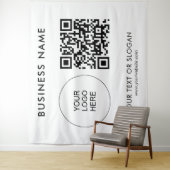 Party Event Seminar Logo Text QR Code Hintergrund Wandteppich (Beispiel)