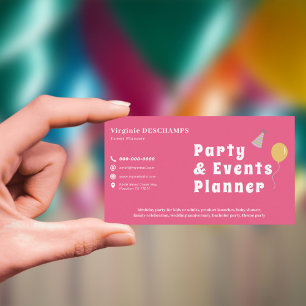 Party- & Events-Planer Pink Visitenkarte