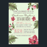 Party Exotic Hibiskus & Tropical Palm Blätter Einladung<br><div class="desc">Exotic Hibiskus & Tropical Palm  30. Geburtstag Party Einladungen. Die farbenfrohe und farbenfrohe Geburtstagsfeier ist in Pastellgrün gehalten,  mit kräftigen,  tiefrosa Hibiskus-Blume und dunkelgrünen Palmenfronten.</div>