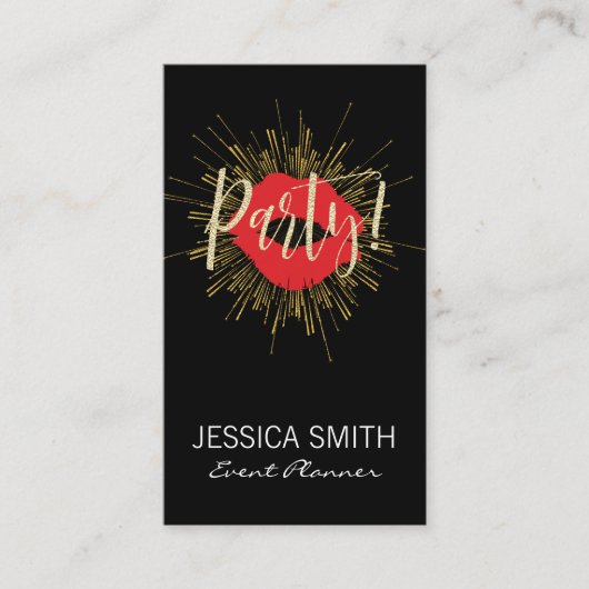 Party Explosion mit Kuss Visitenkarte (Vorderseite)