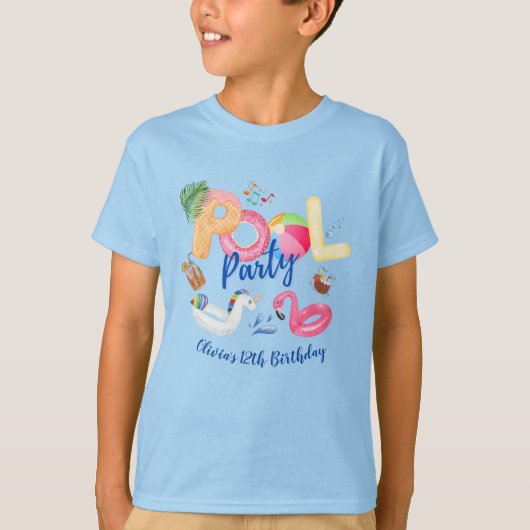 Party-Familie für Pool T-Shirt (Vorderseite)