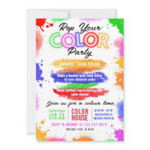 Party Farbe Licht Einladung Editierbar Einladung