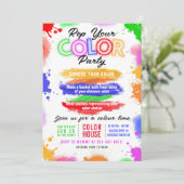 Party Farbe Licht Einladung Editierbar Einladung (Stehend Vorderseite)