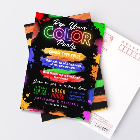 Party Farbe Schwarz Einladung Editable Einladung