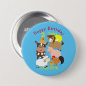 Party "Farm Animal Themed Kindergeburtstag" Button (Vorne & Hinten)