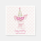 Party Farmtiere Geburtstags Schweinefleisch Serviette (Vorderseite)