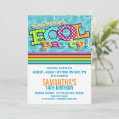 Party-Feier am Pool Einladung (Stehend Vorderseite)