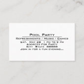 Party-Feier am Pool - Einladung (Rückseite)