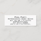 Party-Feier am Pool - Einladung (Rückseite)