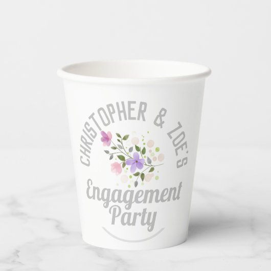 Party-Feier einer Verlobung Pappbecher (Vorderseite)