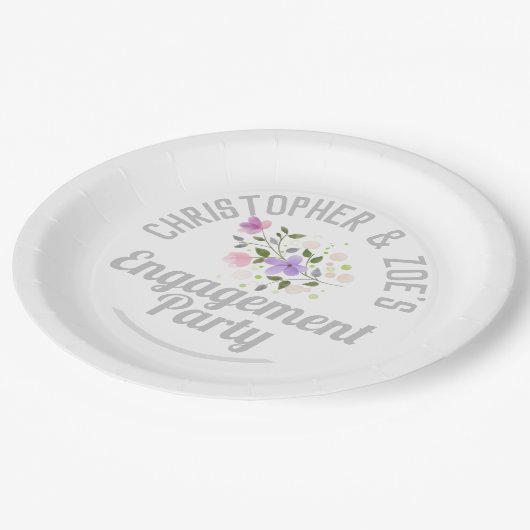 Party-Feier einer Verlobung Pappteller (Schrägansicht)