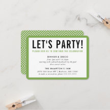 PARTY FEIER INFO modern fett schwarz grün
