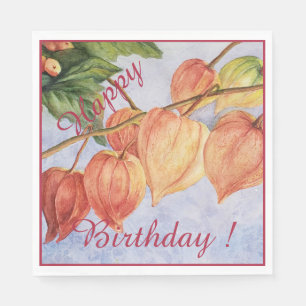 Party-Feier Orange Chinesische Laternen Blumen Serviette