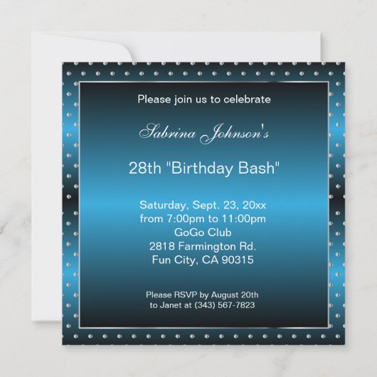 Party-Feier zu allen Zwecken | DIY Text Einladung (Rückseite)