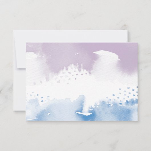 PARTY FEIERKARTE niedlich blaue lila Aquarellfarbe RSVP Karte (Rückseite)
