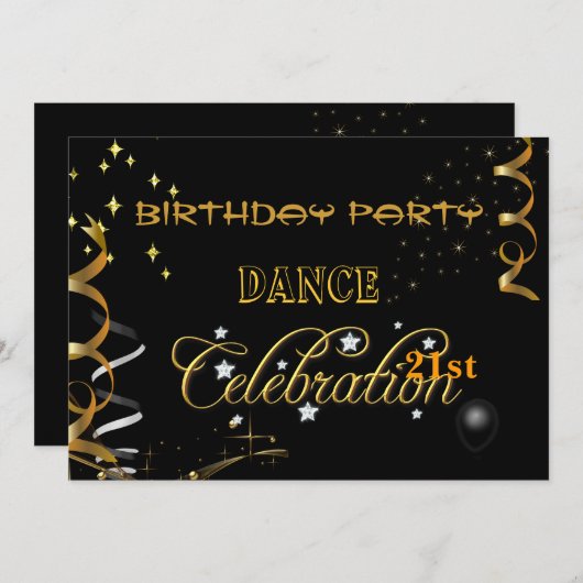 Party-Feierlichkeiten Teens oder Erwachsene Einladung (Vorne/Hinten)