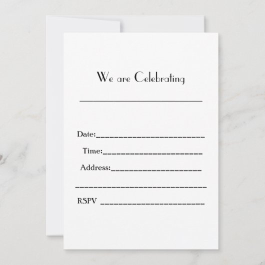 Party feiern einladung (Rückseite)