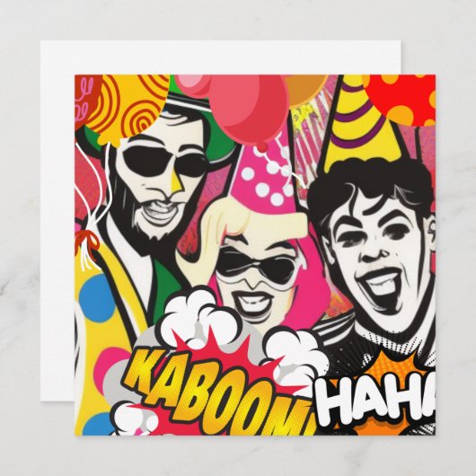 Party Feiertagskarte (Vorne/Hinten)