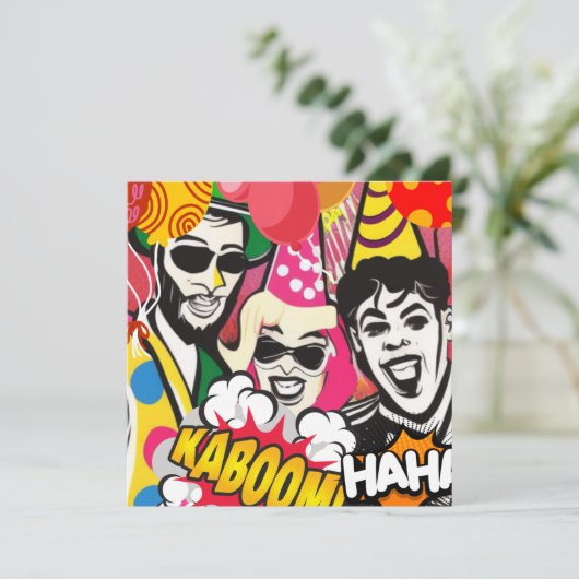 Party Feiertagskarte (Stehend Vorderseite)