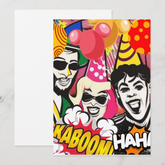 Party Feiertagskarte (Vorne/Hinten)