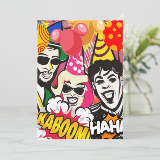 Party Feiertagskarte (Stehend Vorderseite)