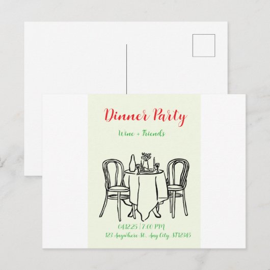 Party Feiertagspostkarte (Vorne/Hinten)