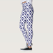 Party Festlich blaue Polka Punkte auf weiß Leggings (Links)