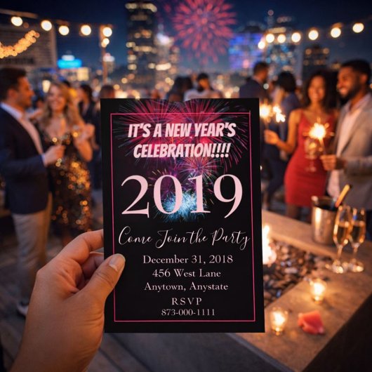 Party-Feuerwerke im Neujahr Einladung