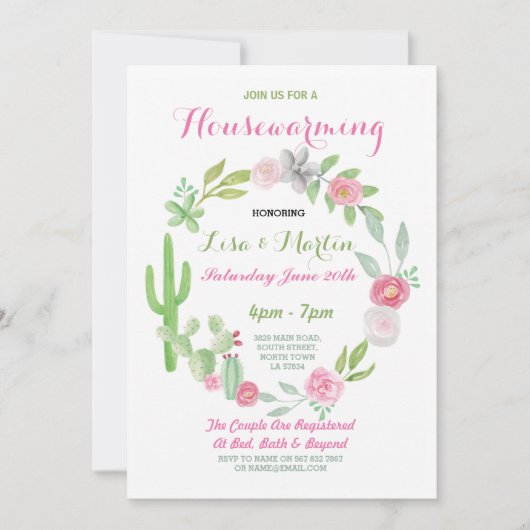 Party Fiesta Cactus Einladung (Vorderseite)