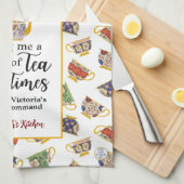 Party Fine Art Teacup Muster Queen Victoria Tee Geschirrtuch (Viertel Falte)