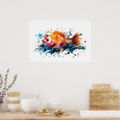 Party Fischmalerei Poster (Küche)