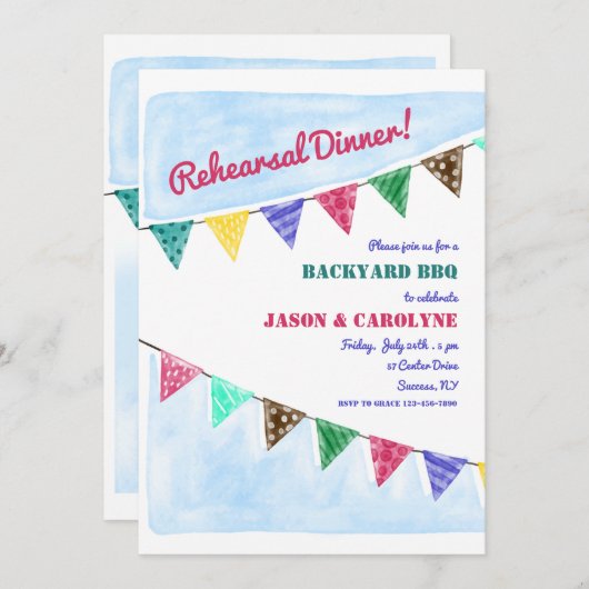 Party Flags Einladung (Vorne/Hinten)