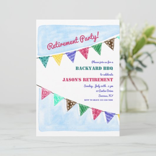 Party Flags Einladung (Stehend Vorderseite)