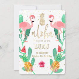 Party flamingo luau einladung