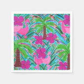 Party Flamingos und Palmen Serviette (Vorderseite)