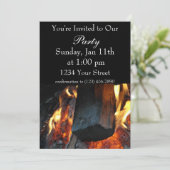 Party Flammenladen Einladung (Stehend Vorderseite)