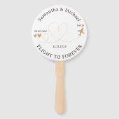 Party Flug Flugreise Thema Hochzeit Fächer (Rückseite)