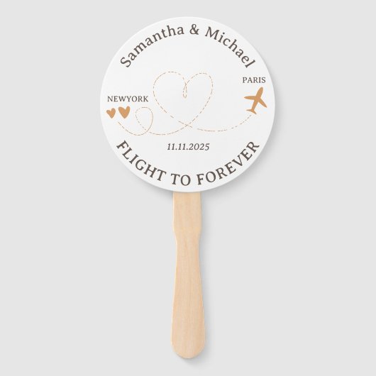 Party Flug Flugreise Thema Hochzeit Fächer (Vorderseite)