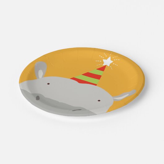 Party-Flusspferd Pappteller (Schrägansicht)