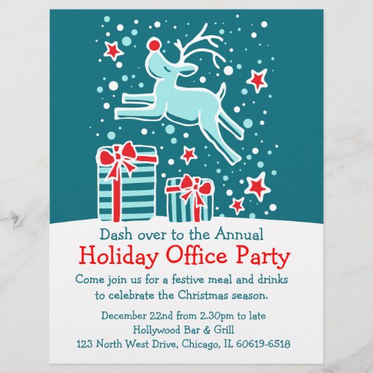 Party-Flyer für Rentiere, hell Briefbogen (Vorderseite)