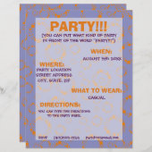 Party Flyer Orange Lila Farbmuster (Vorne/Hinten)