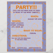 Party Flyer Orange Lila Farbmuster (Vorderseite)