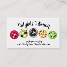 Party food appetizers chef catering business card visitenkarte